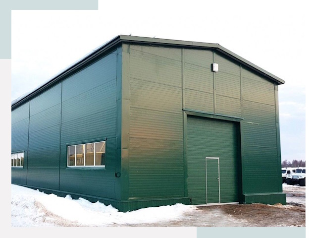 Двускатные ангары в Устях-Илимске