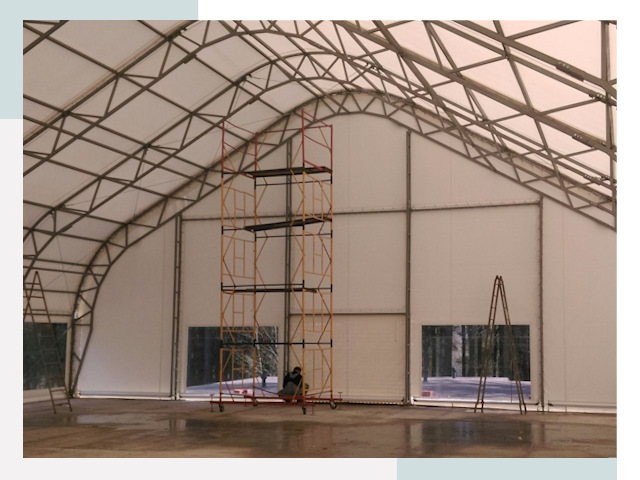 Шатровые ангары в Устях-Илимске